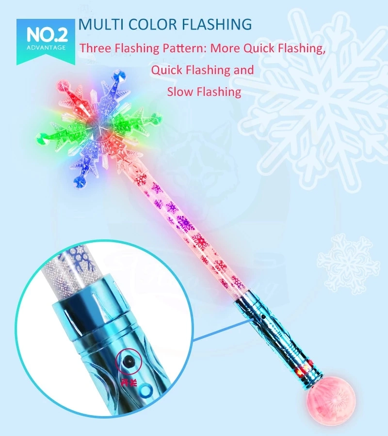 LED Flashing Snowflake Stick Wand for Kids Birthday Party Toys Wholesale Light up LED Cheering Stick