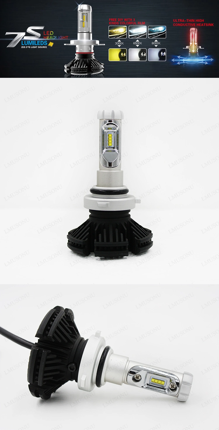 Lmusonu Car 7s 9006 LED Headlight Auto Light 25W 6000lm 9006 LED Car Light