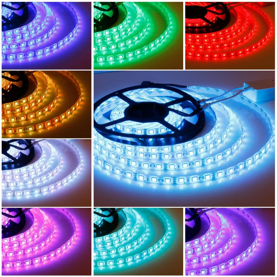 LED Strip Lights SMD5050/3528/2835 RGB Light Strip IP65 Color Changing Rope Lights Tape Lights 44keys Remote Controller for Room Kitchen Party Decoration
