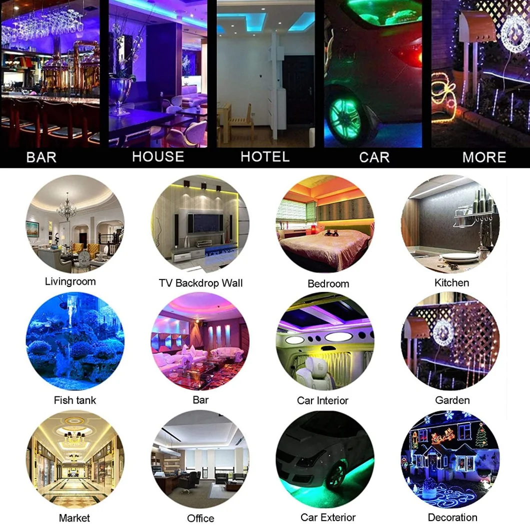 12 Volt LED Strip Lights Room Lights Color Changing for Bedroom Twinkle Light