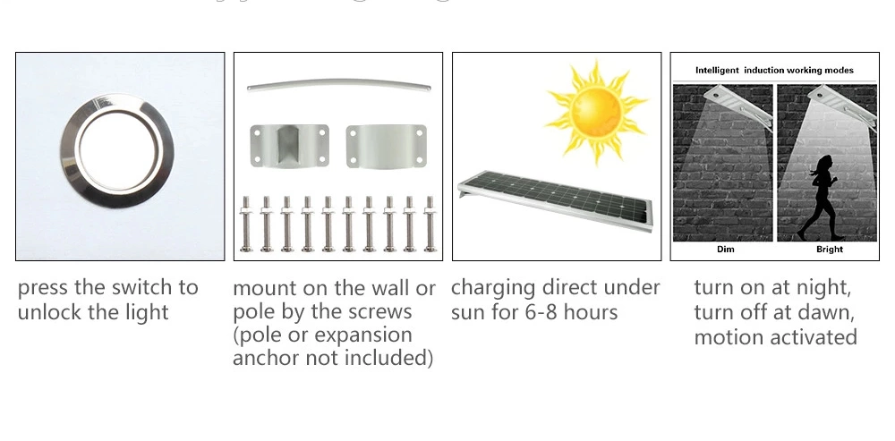 Waterproof Motion Sensor 12.6V Rechargeable Lithium Battery LED Wall Lamp LED Motion Sensor Solar Light