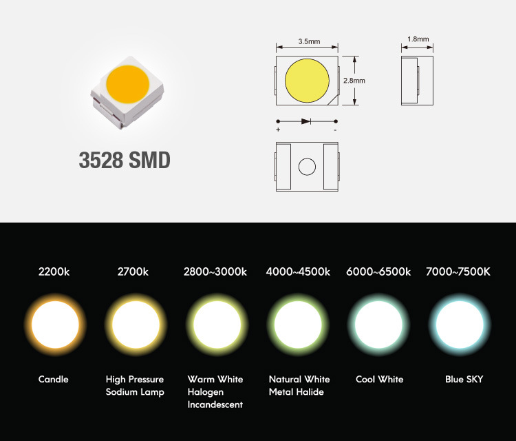 SMD3528 60LED LED Strip 6W White Color LED Strip Light