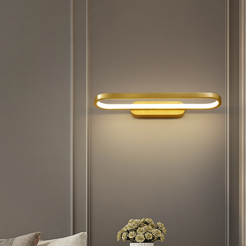 LED Wall Lamp Bedroom Bedside Lights Living Room Golden Brass Minimalist Wall Lamp (WH-OR-128)