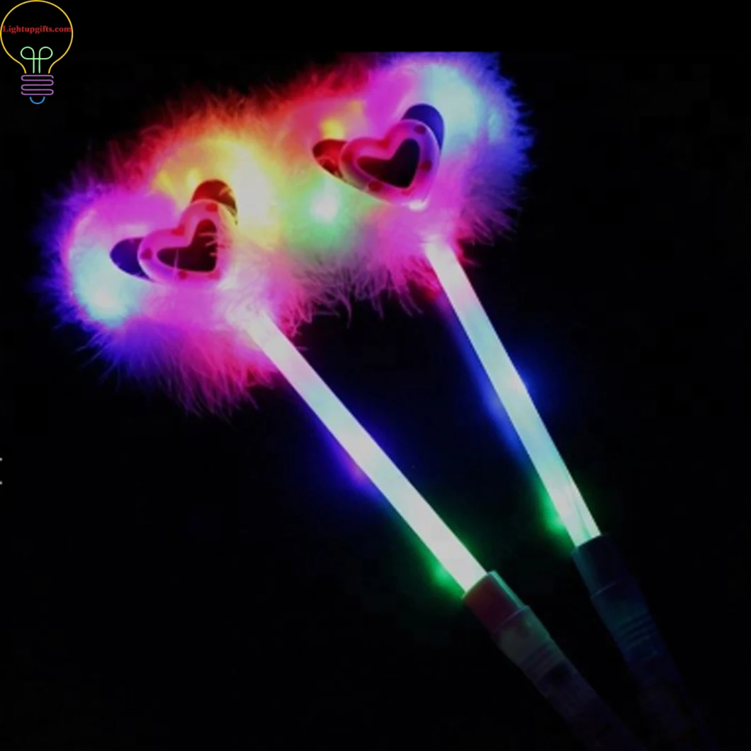 LED Light Stick LED Light up Toys Flashing Magic Fairy Stick Heart Stick for Kids