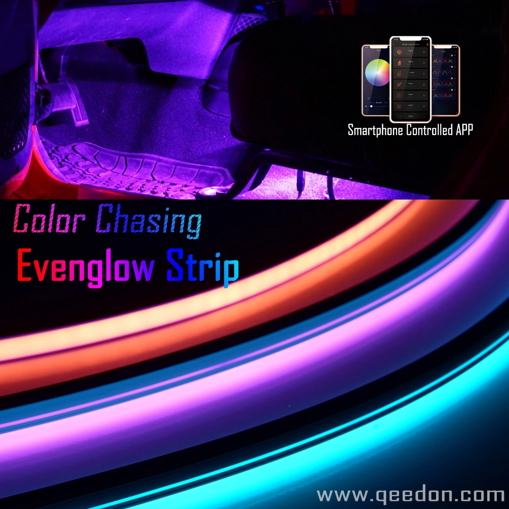 31.5inch/80cm RGB Color Chasing LED Evenglow Strips Light with APP Bluetooth Controller