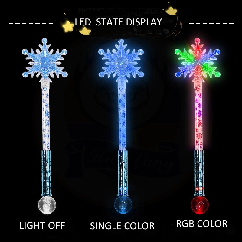 LED Flashing Snowflake Stick Wand for Kids Birthday Party Toys Wholesale Light up LED Cheering Stick