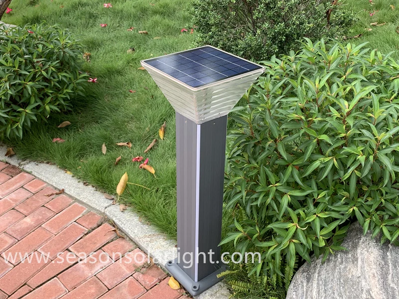 Waterproof Park Lawn Bollard Modern Decorative Lighting Solar Powered Outdoor LED Garden Light with LiFePO4 Battery