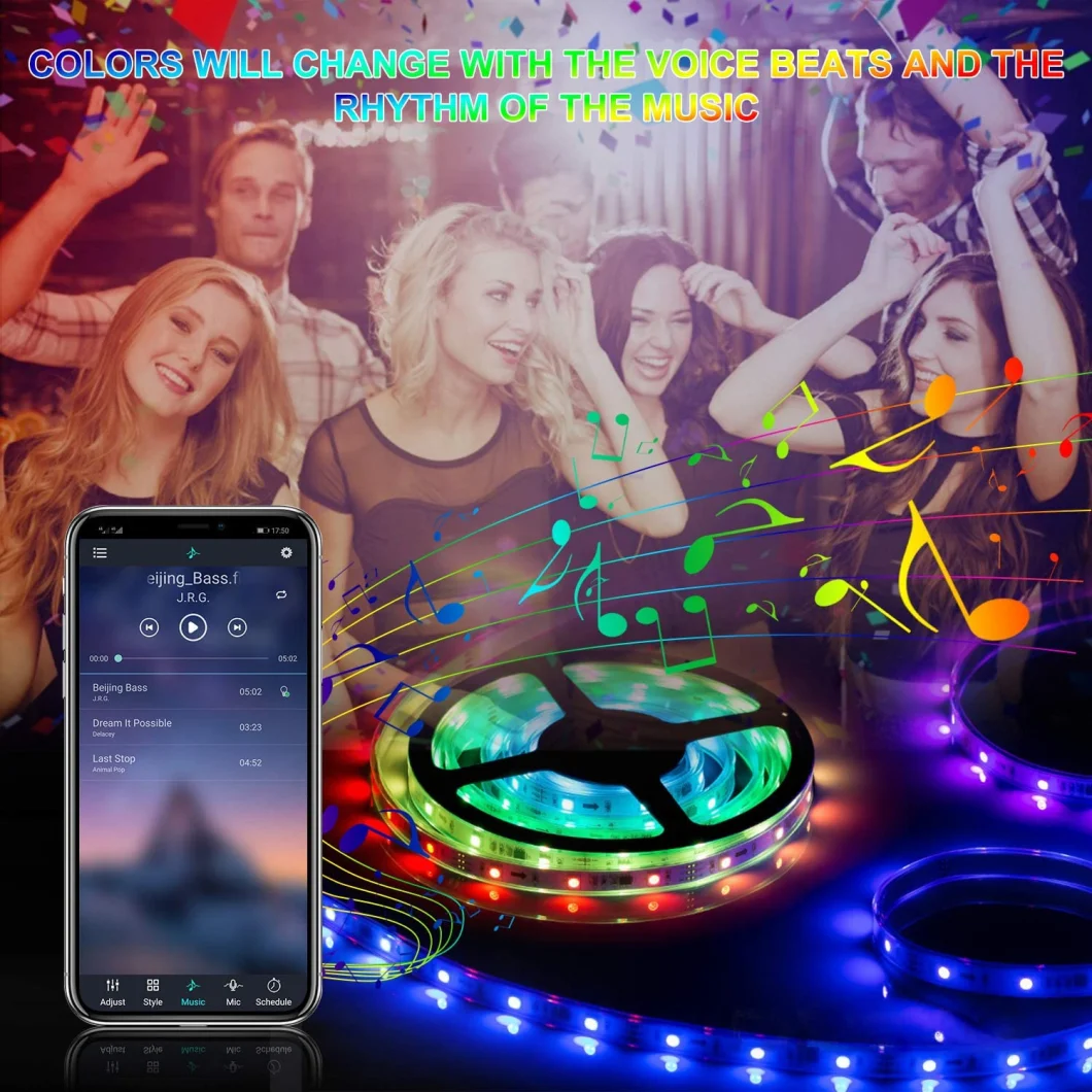 LED Strip Lights, Lights Strip Music Sync, APP Control with Remote, 5050 RGB LED Light Strip