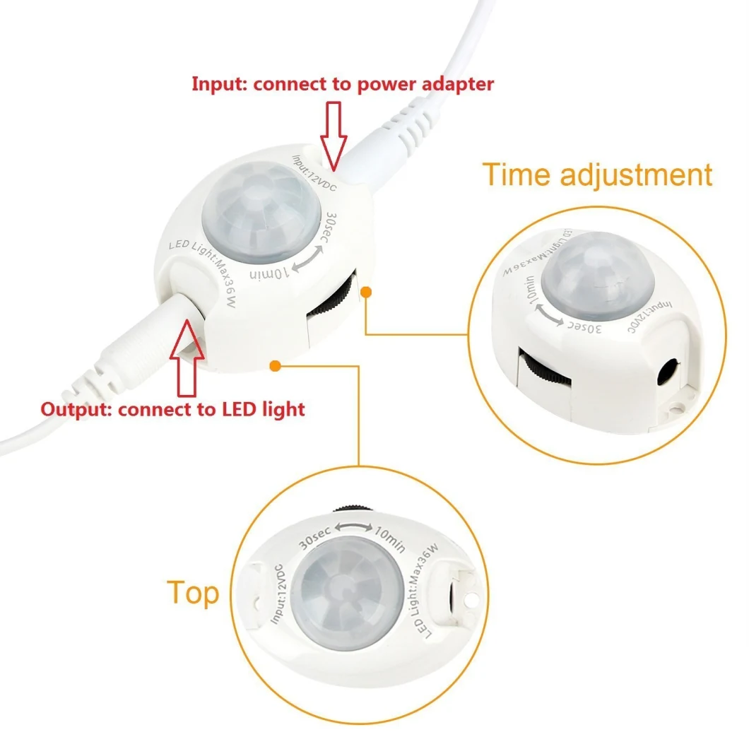 LED Warm White Home Room Bed Neon Strip Light Motion Sensor Control Plug