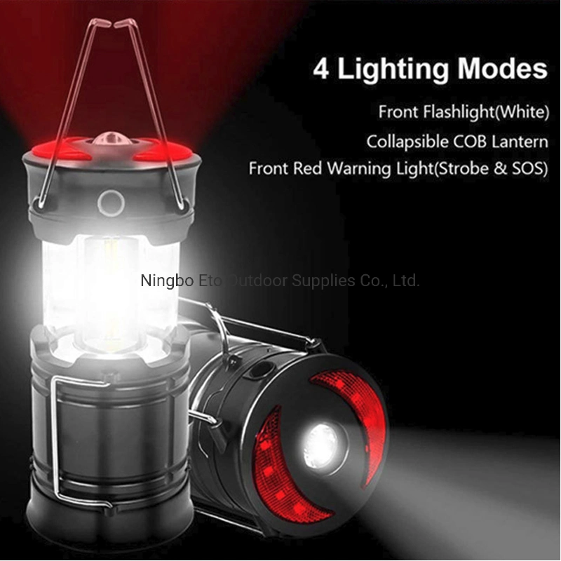 Portable COB LED Light Lamp Battery Powered Outdoor Emergency Lantern Light with Magnet Sos Flashlight
