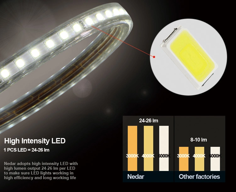 120V Decorative Light Xmas Light LED Strip Light SMD 2815 25 Meters Length 82 FT