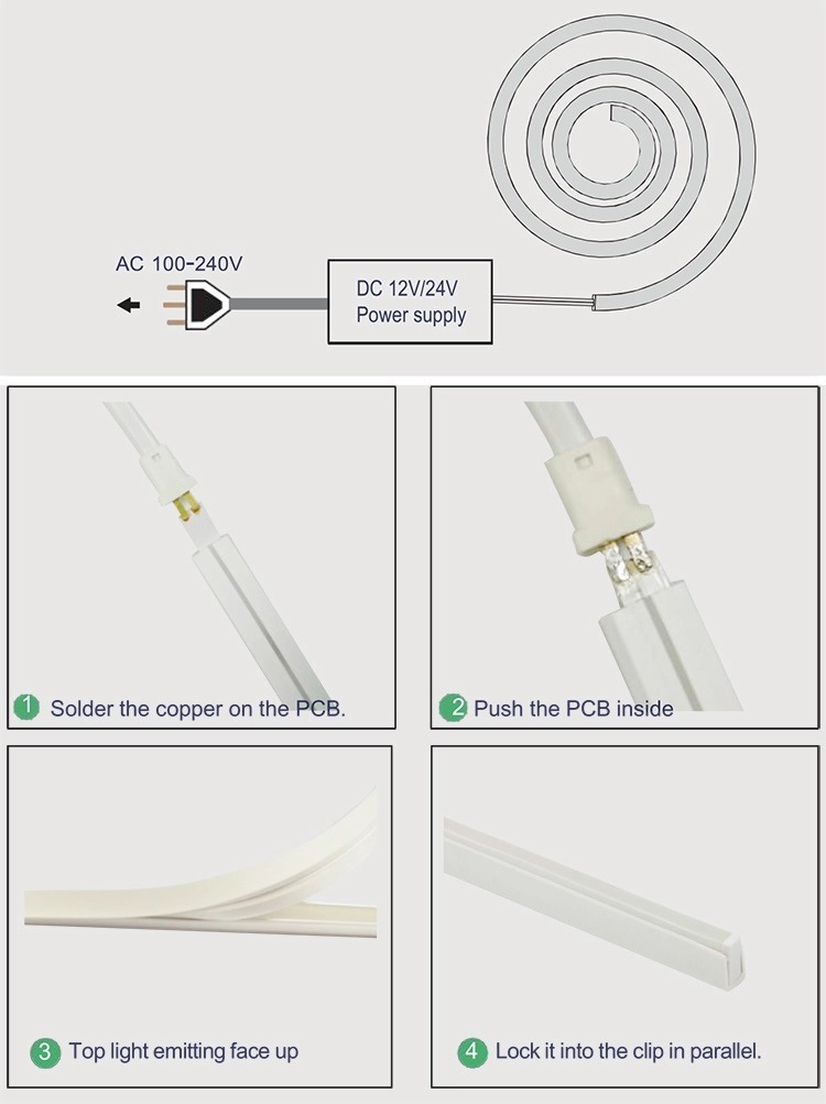 SMD2835 Neon Dotless Lights Warm White LED Strip