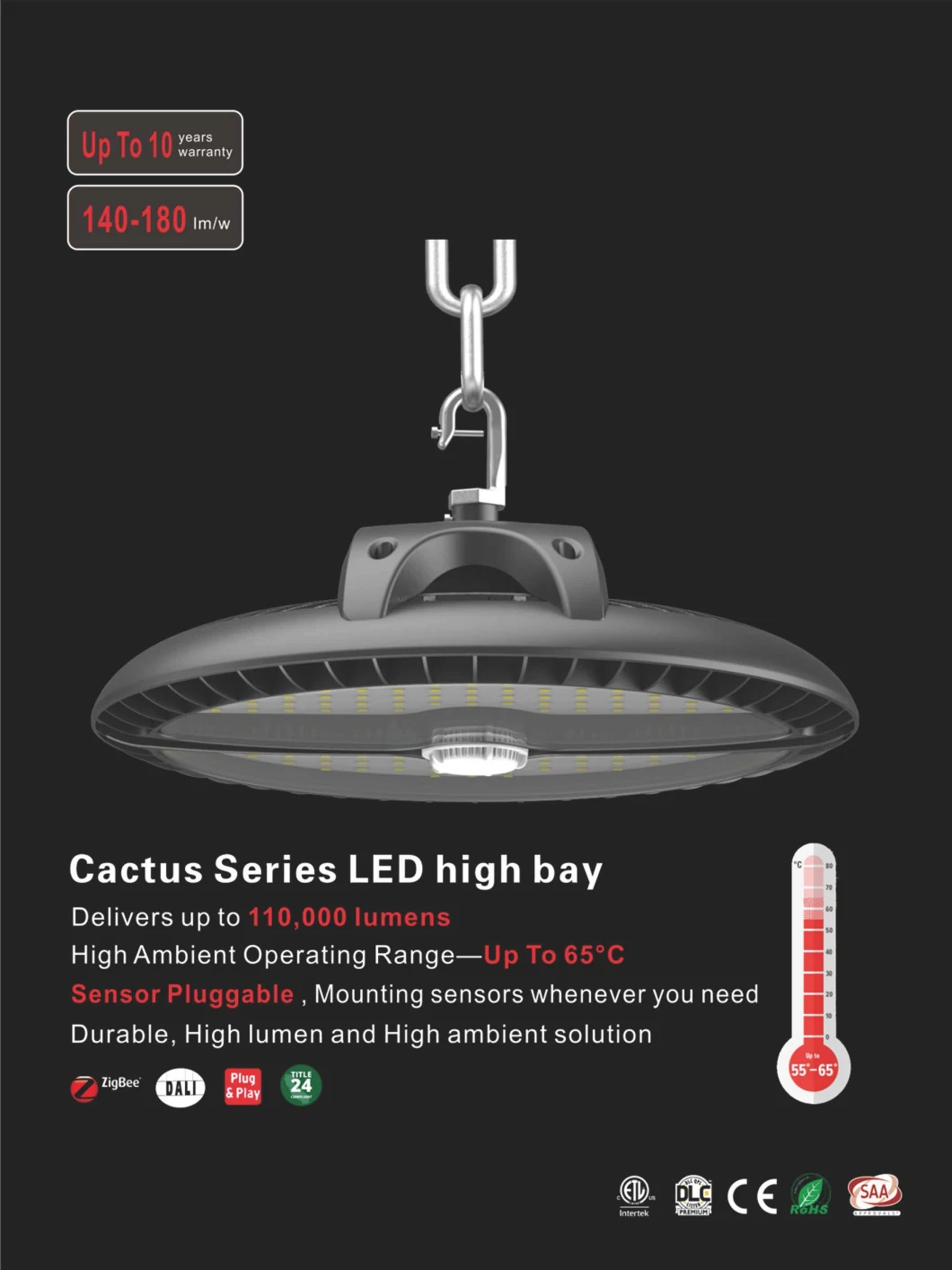 High Quality 250W LED High Bay Light 300W High Bay LED Light with Microwave Motion Sensor