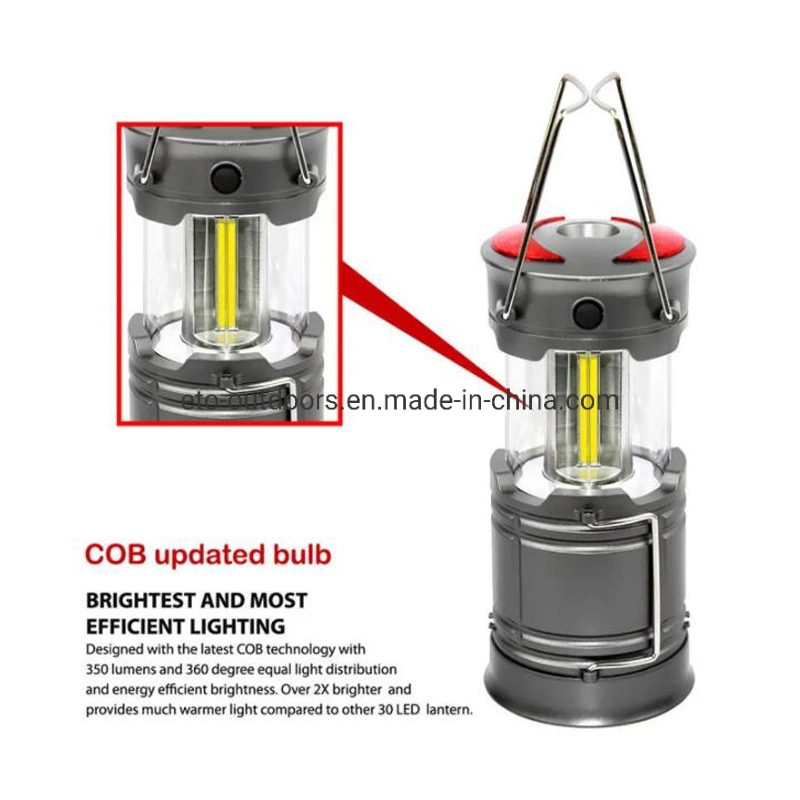 Portable COB LED Light Lamp Battery Powered Outdoor Emergency Lantern Light with Magnet Sos Flashlight