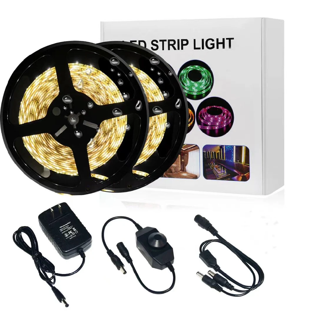 RGB Dimmable LED Strip Lights Bluetooth SMD 5050 Smart Timing LED Rope Light Strips Kits with 44 Key RF Remote Controller 12V 5A Adapter