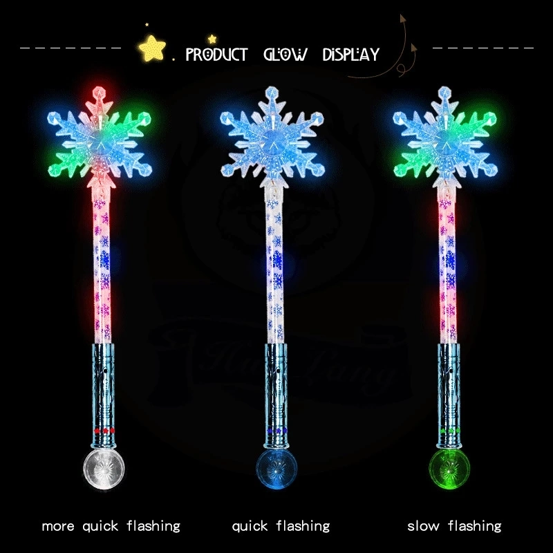 LED Flashing Snowflake Stick Wand for Kids Birthday Party Toys Wholesale Light up LED Cheering Stick