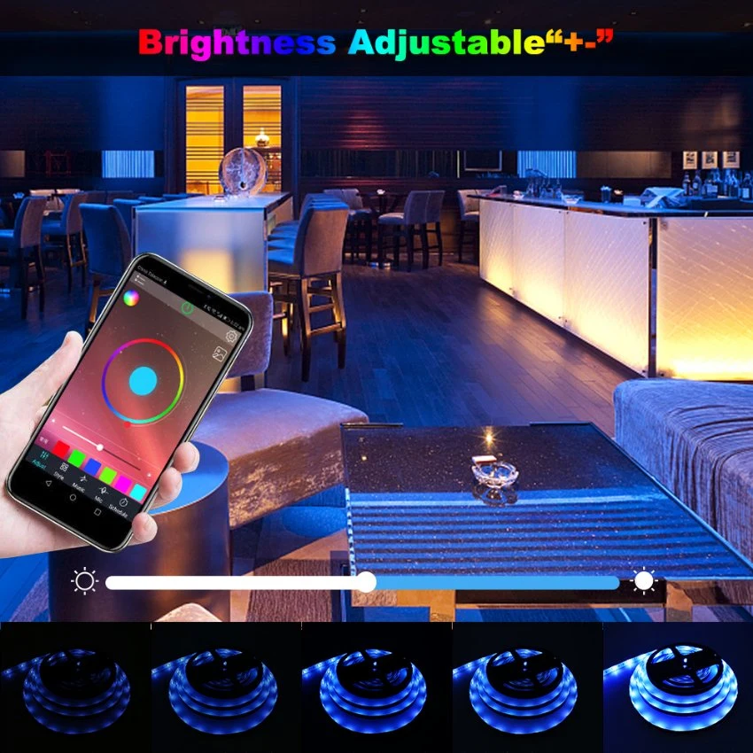 Flexible Smart 5050 SMD RGB Waterproof LED Strip Light 12V 300 LEDs 5m with Remote