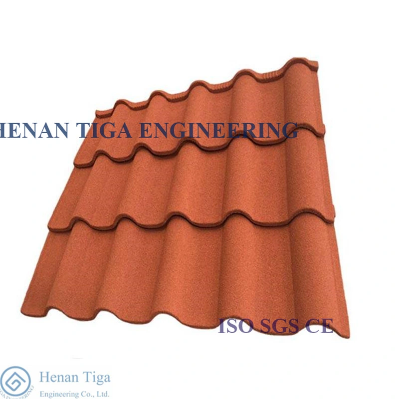 Color Sand Coated Roofing Tiles / Color Stone Chip Coated Steel Roofing Tiles
