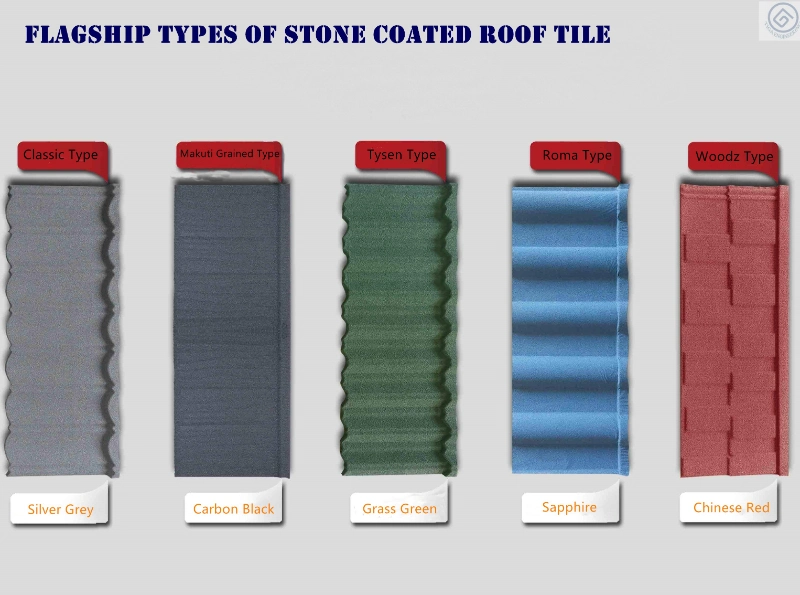Color Stone Chip Coated Steel Roofing Tiles / Stone Coated Roofing Tile