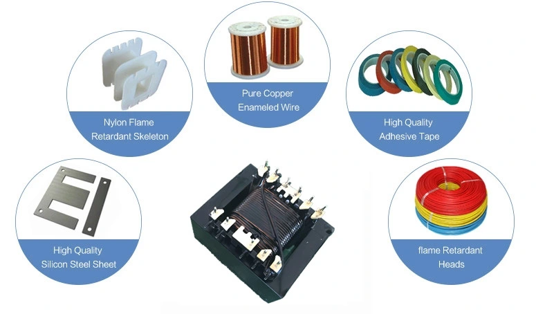 UL RoHS Certified Copper Coil Silicon Steel Hf Power Transformer