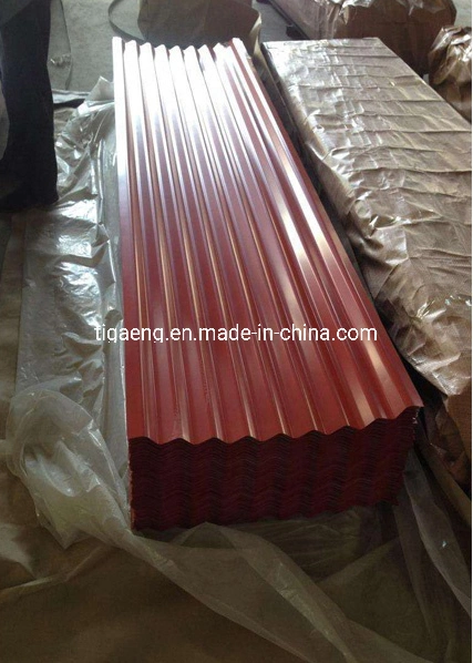 Decorative Material Zinc Coated Red Lacquer Corrugated Galvanised Metal Roofing