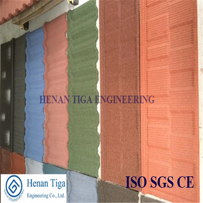 Color Stone Chip Coated Steel Roofing Tiles / Stone Coated Roofing Tile