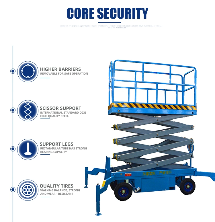 8m 500kg Trailer Hydraulic Electric Scissor Platform Lifts