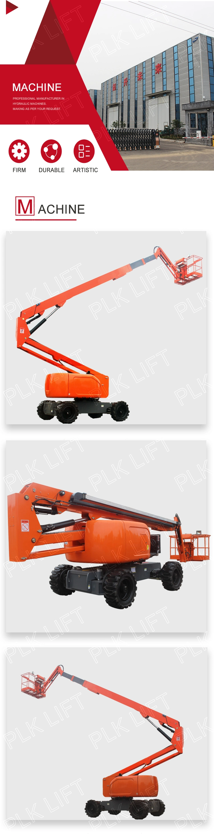 16m Small Manual Boom Lift Cherry Picker for Sale