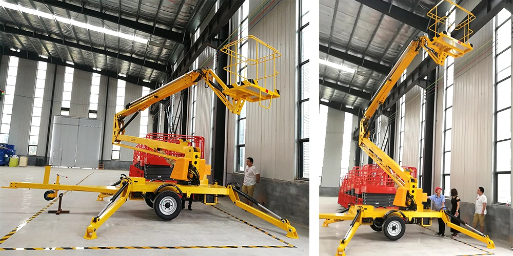 8-20m Hydraulic Mini Towable Trailer Type Mounted Boom Man Lift