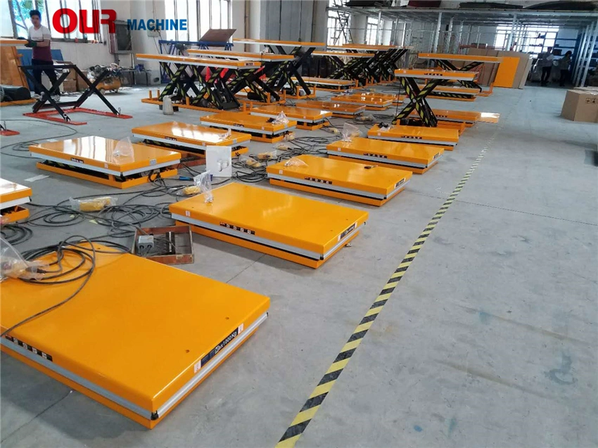 2000kg High Lift Electric Hydraulic Scissor Cargo Lift Table Hw2001