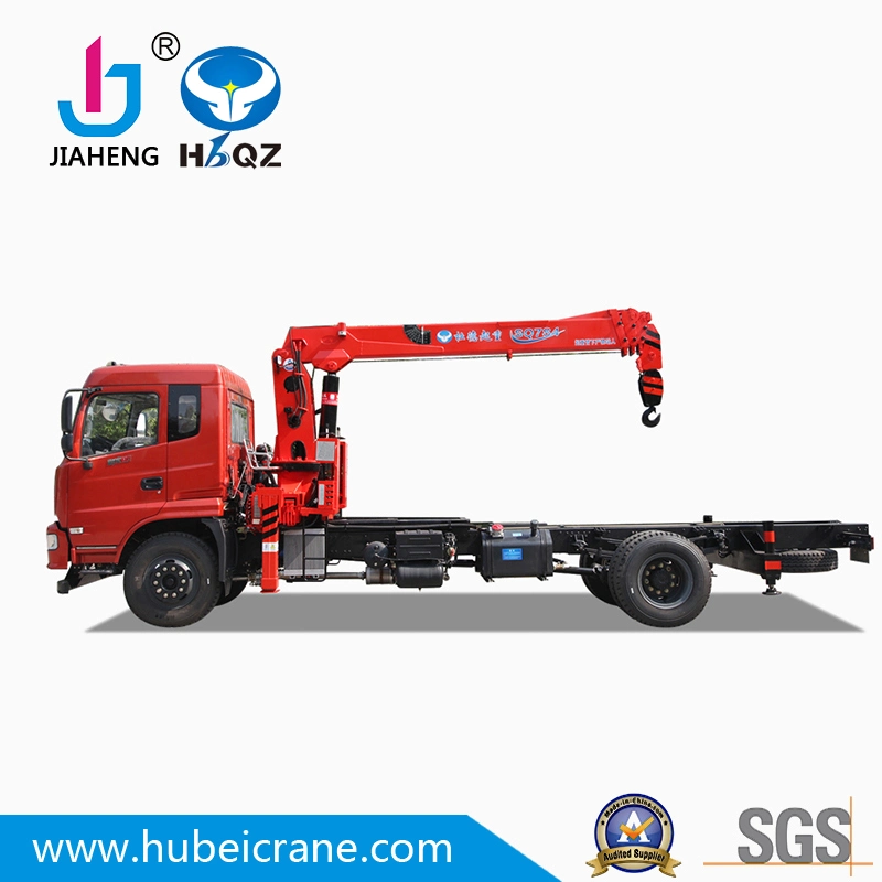 HBQZ Small Lift 7 Tons Construction Telescopic Boom Truck Mounted Crane