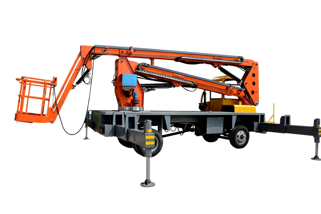 18m 300kg Towable Hydraulic Articulating Telescopic Trailer Boom Lift