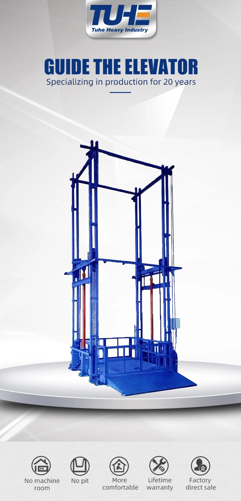5m Basement Hydraulic Cargo Lift Hydraulic Goods Lift for Warehouse