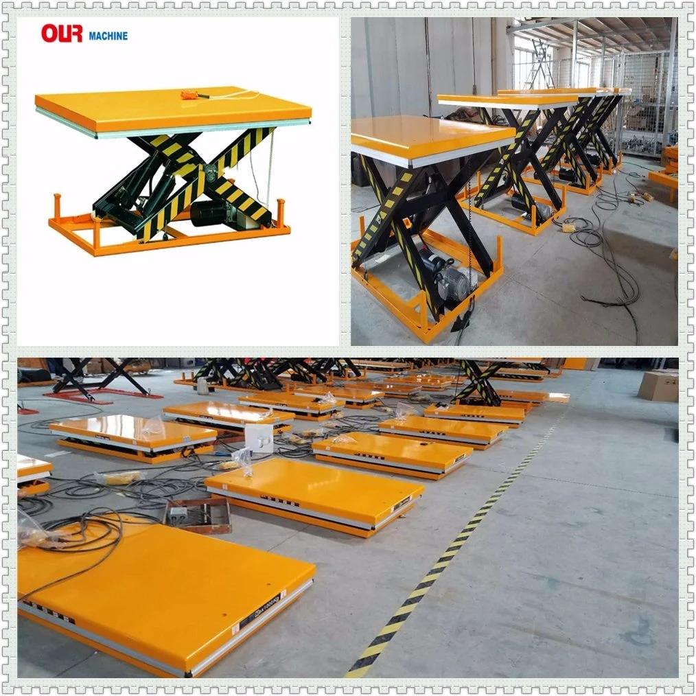 2000kg High Lift Electric Hydraulic Scissor Cargo Lift Table Hw2001