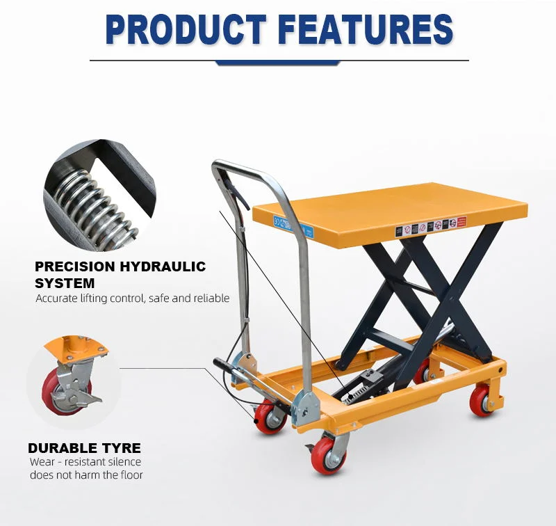 1m Lift Height 2000kg Load Electric Trolley Hydraulic Scissor Lift Table