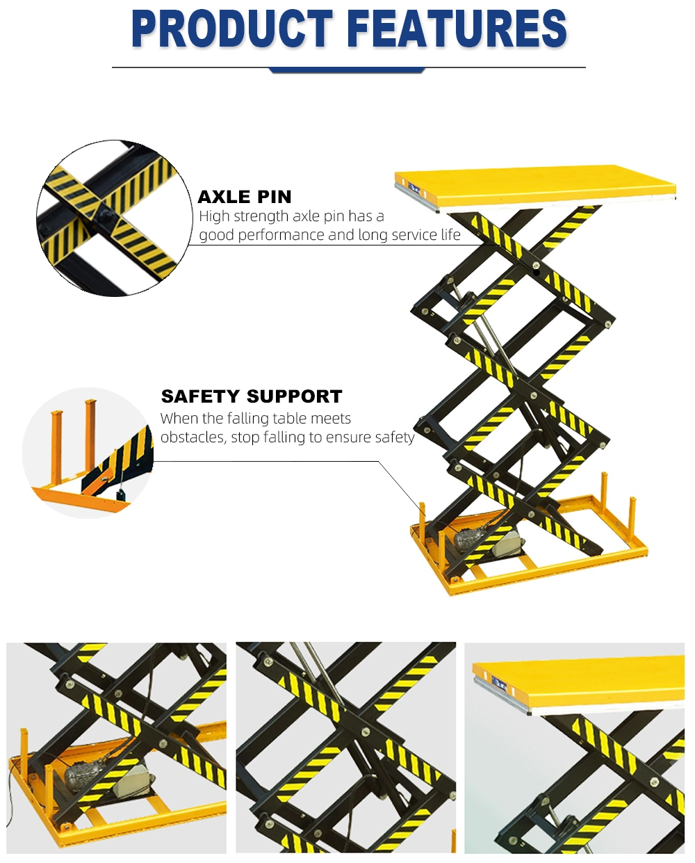 7m Stationary Vertical Scissor Lift Electric Hydraulic Scissor Table Lift