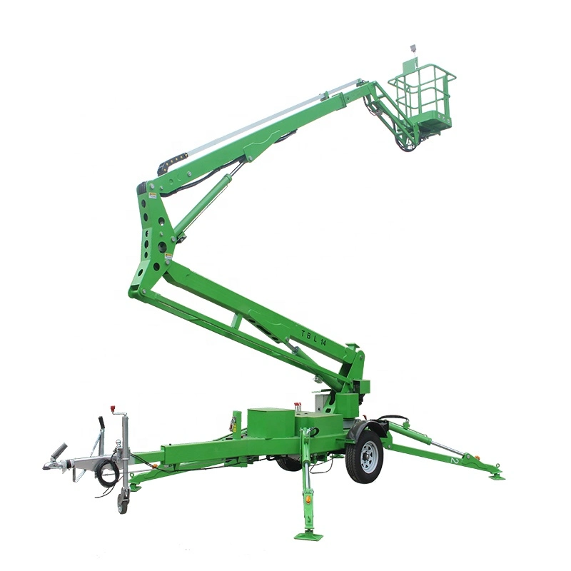 18m 300kg Towable Hydraulic Articulating Telescopic Trailer Boom Lift