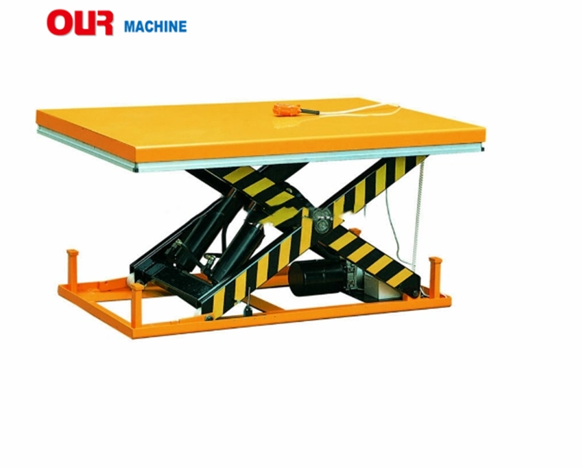 2000kg High Lift Electric Hydraulic Scissor Cargo Lift Table Hw2001