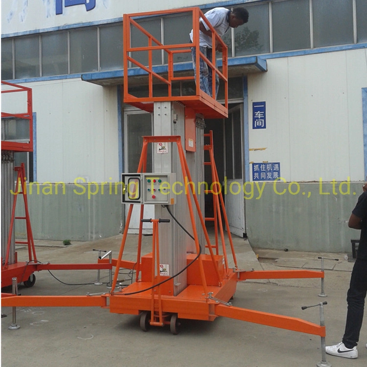 6m 8m Aluminum Lift Table Single Mast Work Lift Platform Electric Lift Table Lifting Equipment Aerial Work Platform Work Platform