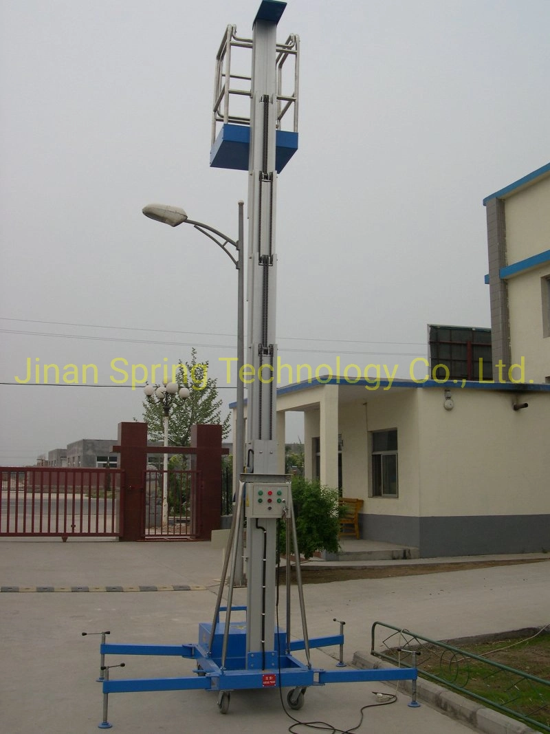 6m 8m Aluminum Lift Table Single Mast Work Lift Platform Electric Lift Table Lifting Equipment Aerial Work Platform Work Platform