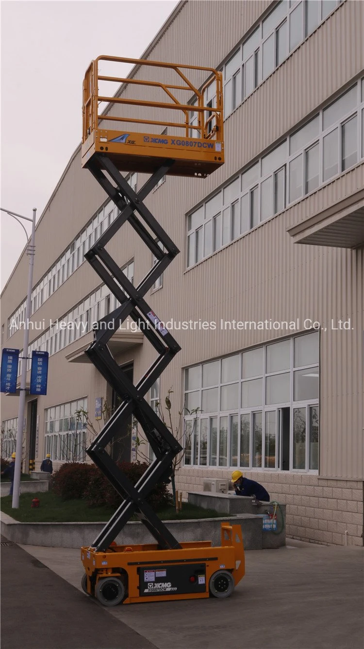 Electric Vertical Platform Lift Xg0807dcw Mini 8m Mobile Car Aerial Work Platform Scissor Lifts Price