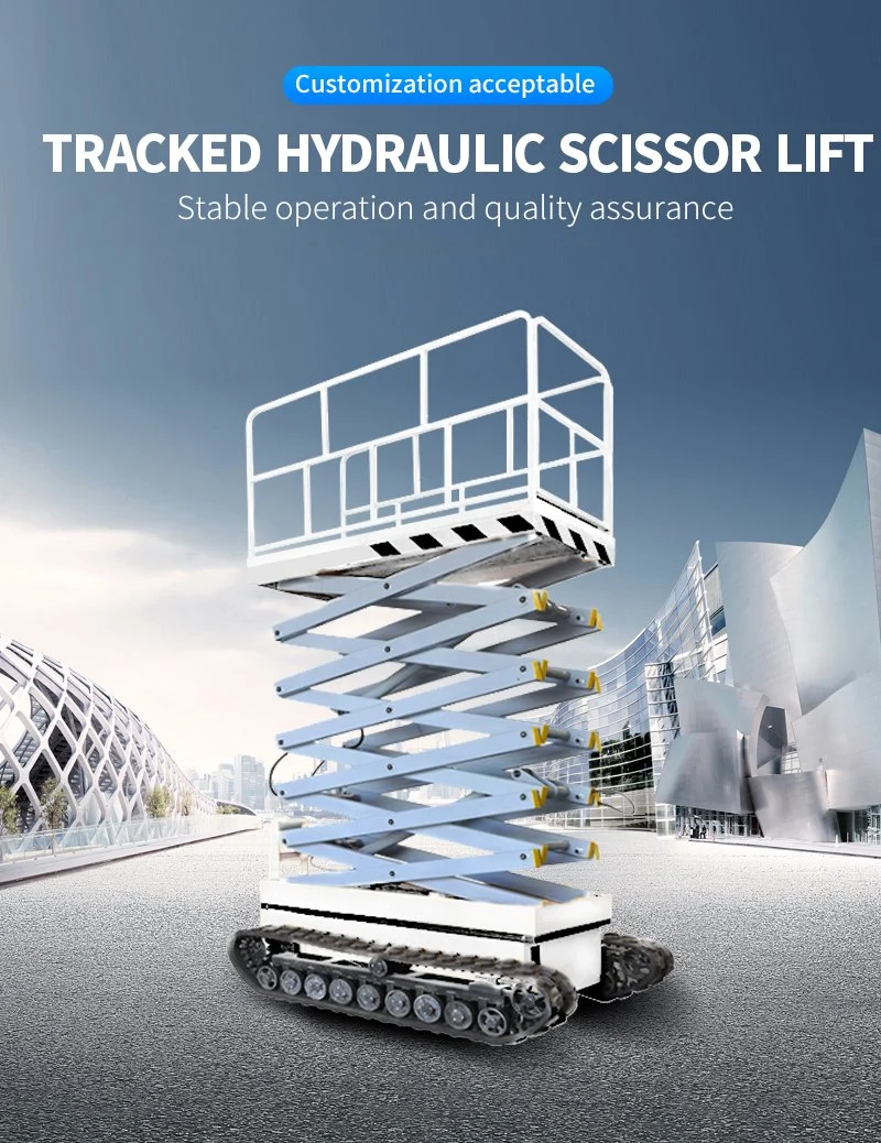 6m 8m 10m 12m Electric Track Crawler Scissor Lift Man Scissor Lift