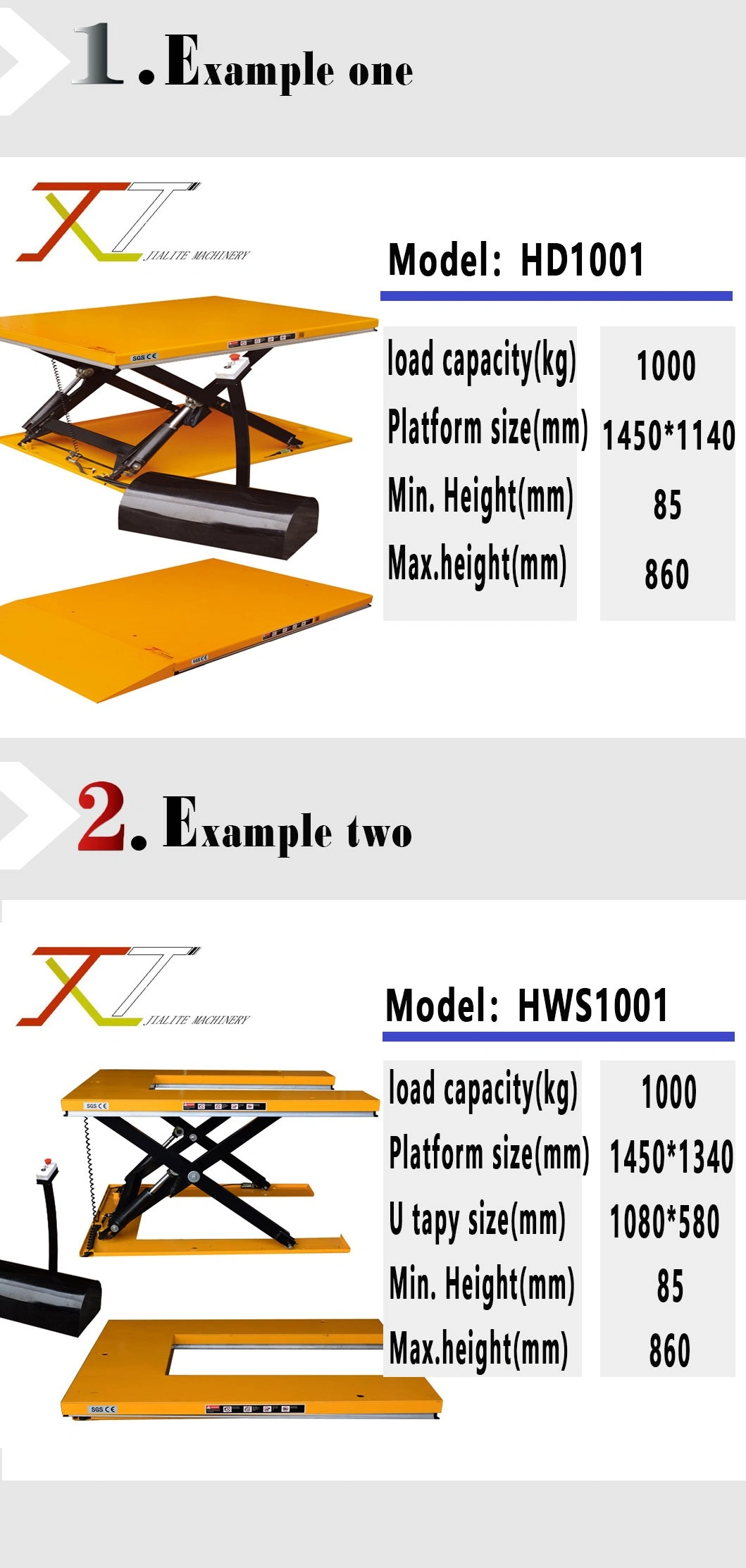 2000kg Load Capacity Ultra-Low Electric Lift Platform Hydraulic Scissor Lift Table