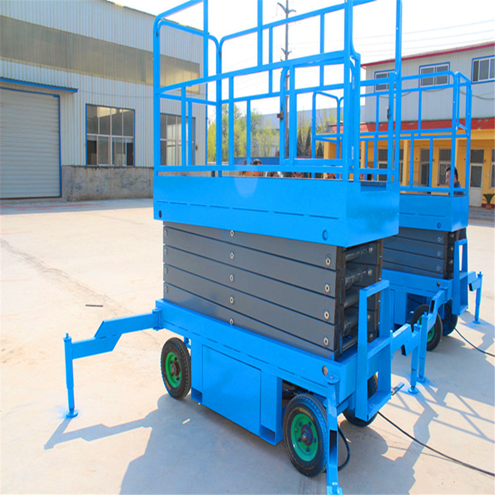 Portable Mobile Trailer Hydraulic Electric Scissor Lifts Vertical One Man Lifter