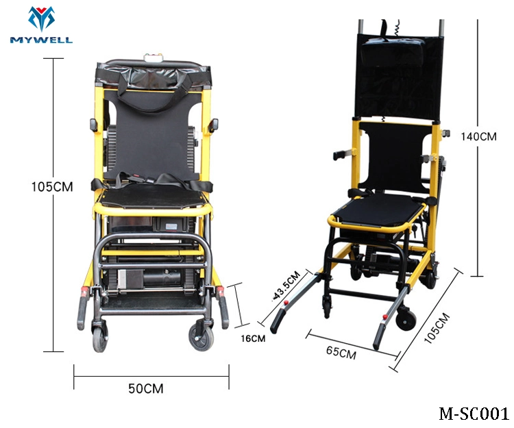 M-ESC001 Electric Economic Hospital Al-Alloy Frame Patient Folding Stair Lift Chair