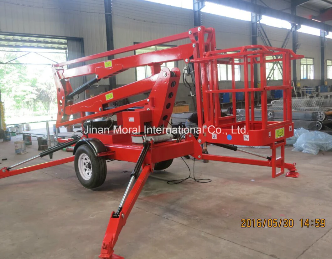 CE Certificated Pull-Behind Hydraulic Trailer Boom Lift