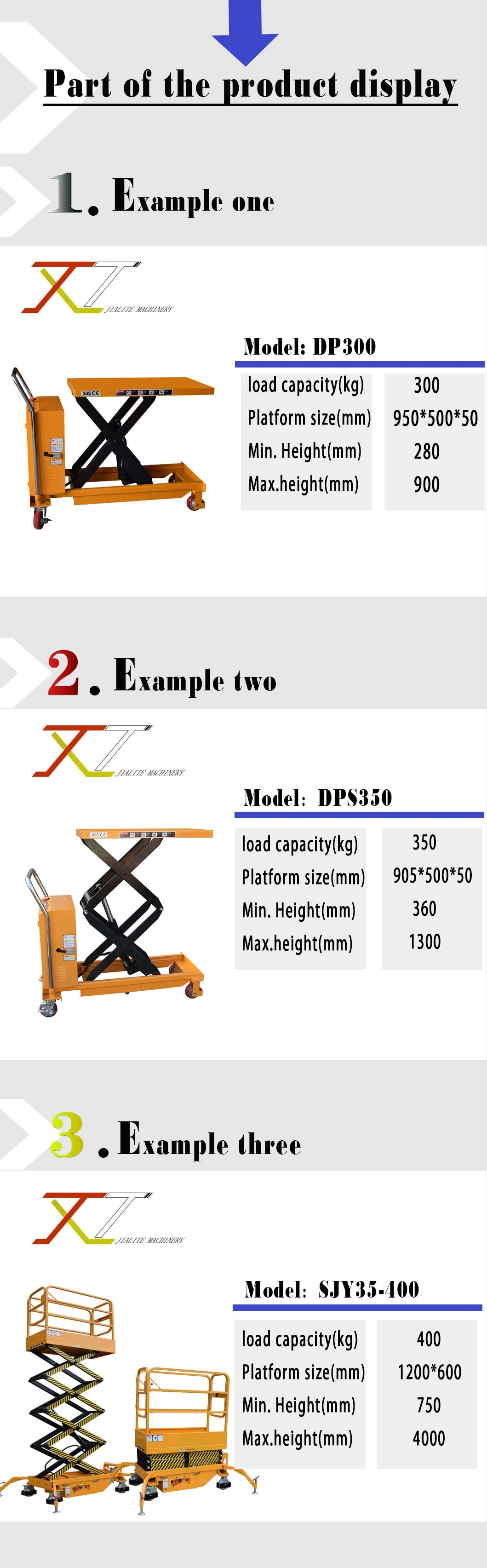Electric Moving Hydraulic Mobile Scissor Lift Platform/Lift Table Truck
