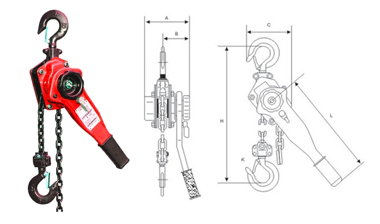 0.75t 1.5t Hand Pulling Lever Block Lever Hoist