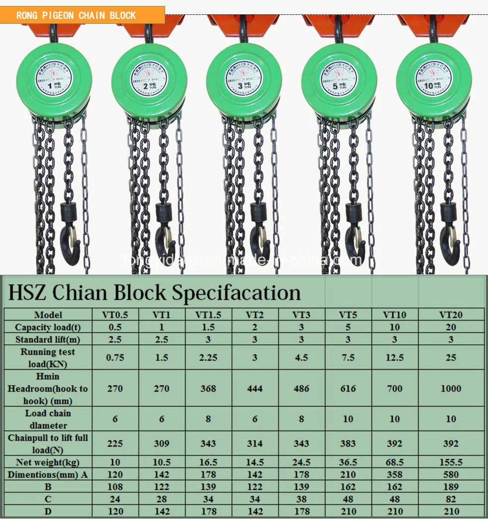 Chain Hoist 3 Ton Chain Hoist 3 Meters Hand Chain Hoist