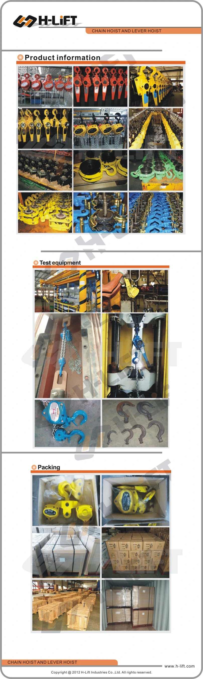 0.5-30t Chain Hoist/ Chain Block with G80 Load Chain CH-G Type